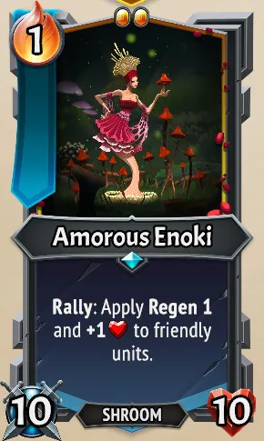 Amorous Enoki — the card as it appears in Monster Train 2