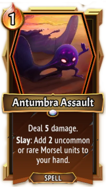 Antumbra Assault — the card as it appears in Monster Train 2