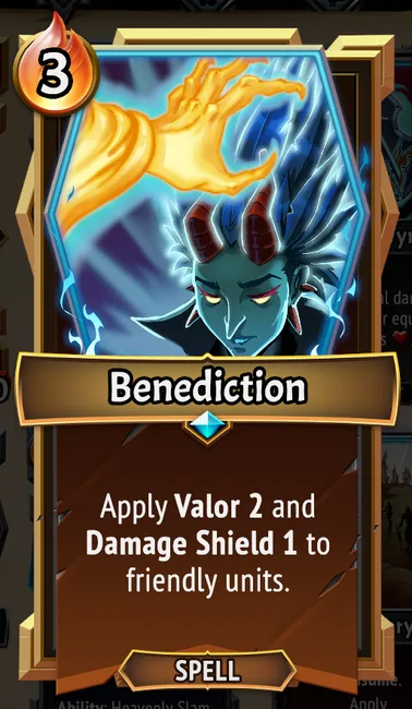Benediction — the card as it appears in Monster Train 2