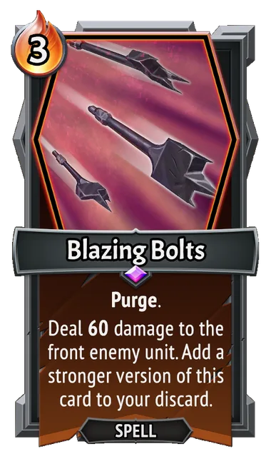 Blazing Bolts — the card as it appears in Monster Train 2