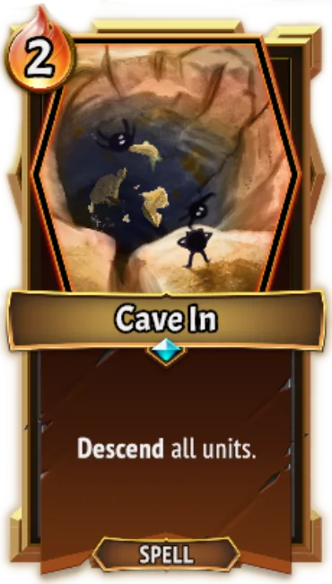 Cave In — the card as it appears in Monster Train 2