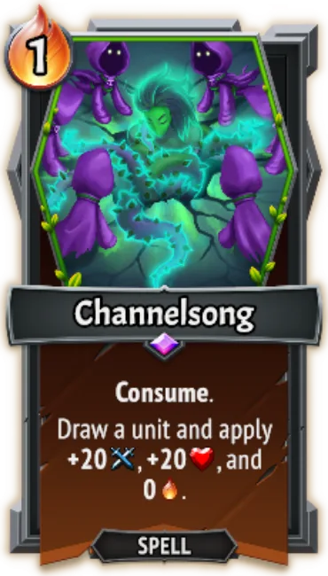Channelsong — the card as it appears in Monster Train 2