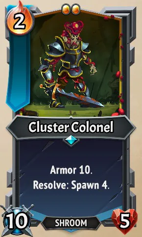 Cluster Colonel — the card as it appears in Monster Train 2