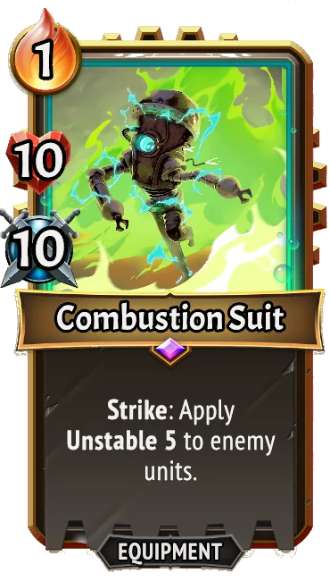 Combustion Suit — the card as it appears in Monster Train 2