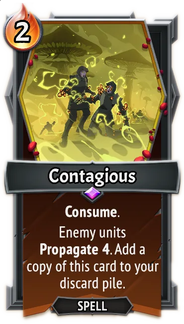 Contagious — the card as it appears in Monster Train 2