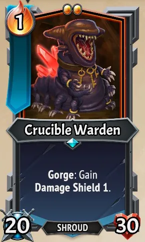 Crucible Warden — the card as it appears in Monster Train 2