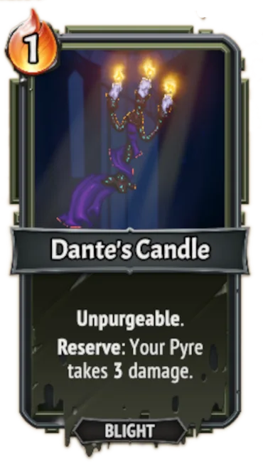 Dante's Candle — the card as it appears in Monster Train 2