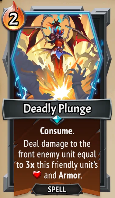 Deadly Plunge — the card as it appears in Monster Train 2