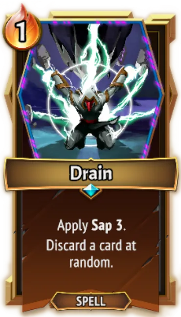 Drain — the card as it appears in Monster Train 2