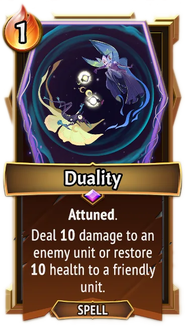 Duality — the card as it appears in Monster Train 2