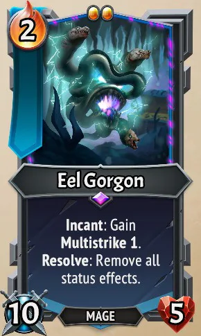 Eel Gorgon — the card as it appears in Monster Train 2
