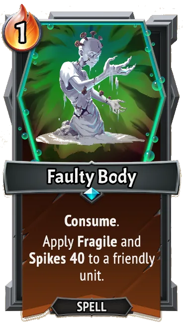 Faulty Body — the card as it appears in Monster Train 2