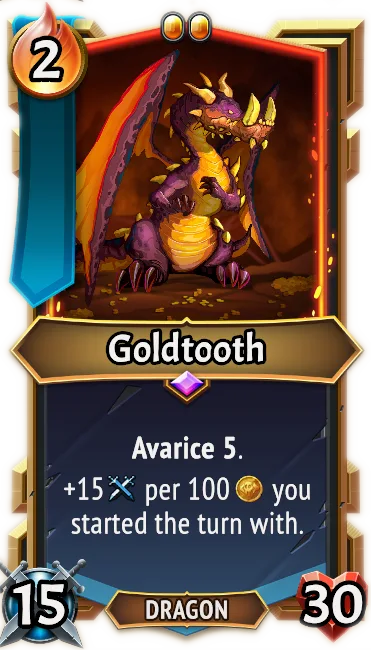 Goldtooth — the card as it appears in Monster Train 2