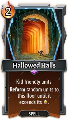 Hallowed Halls — the card as it appears in Monster Train 2