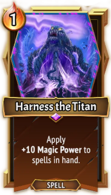 Harness the Titan — the card as it appears in Monster Train 2