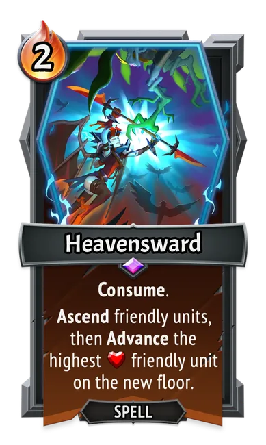 Heavensward — the card as it appears in Monster Train 2