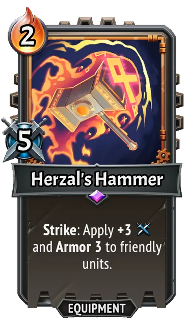 Herzal's Hammer — the card as it appears in Monster Train 2
