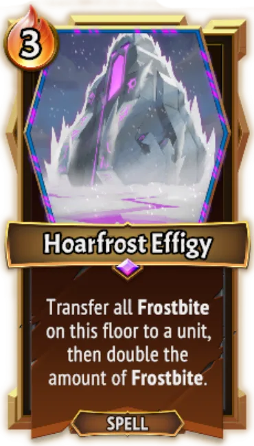 Hoarfrost Effigy — the card as it appears in Monster Train 2