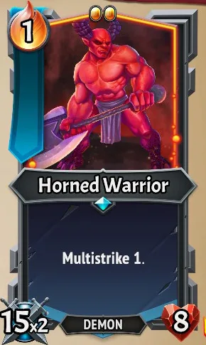 Horned Warrior — the card as it appears in Monster Train 2