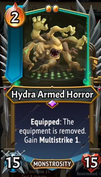 Hydra Armed Horror — the card as it appears in Monster Train 2