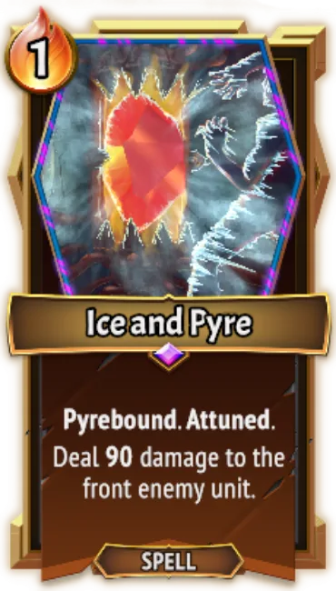 Ice and Pyre — the card as it appears in Monster Train 2
