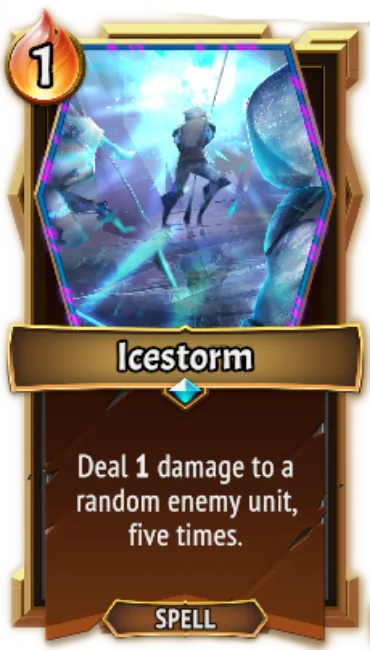 Icestorm — the card as it appears in Monster Train 2