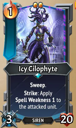 Icy Cilophyte — the card as it appears in Monster Train 2