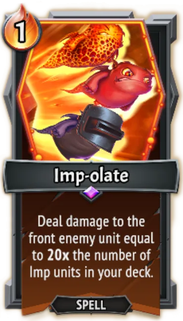 Imp-olate — the card as it appears in Monster Train 2