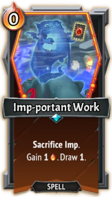 Imp-portant Work — the card as it appears in Monster Train 2