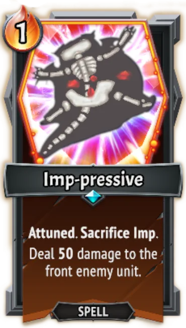 Imp-pressive — the card as it appears in Monster Train 2