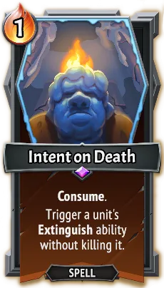 Intent on Death — the card as it appears in Monster Train 2