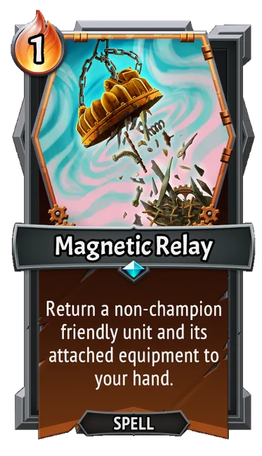 Magnetic Relay — the card as it appears in Monster Train 2