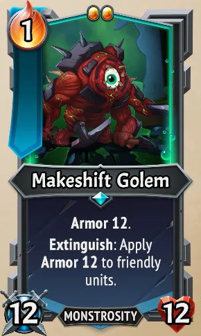 Makeshift Golem — the card as it appears in Monster Train 2