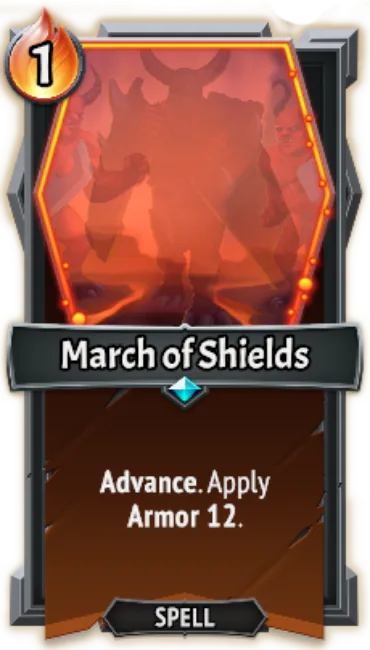 March of Shields — the card as it appears in Monster Train 2