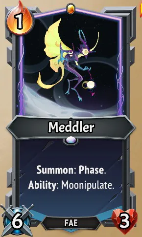 Meddler — the card as it appears in Monster Train 2