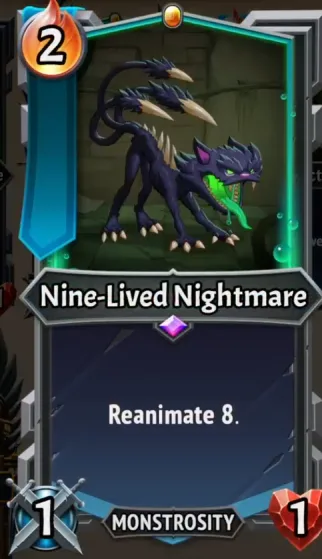 Nine-Lived Nightmare — the card as it appears in Monster Train 2