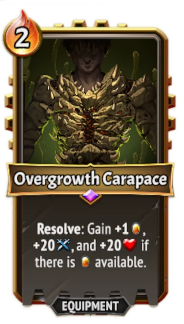 Overgrowth Carapace — the card as it appears in Monster Train 2