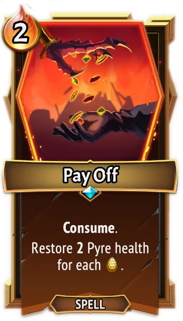 Pay Off — the card as it appears in Monster Train 2