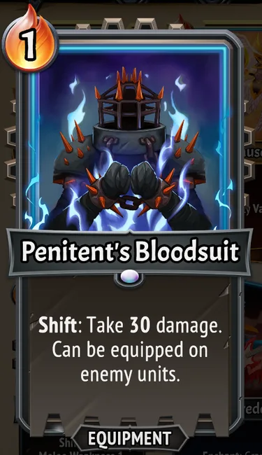 Penitent's Bloodsuit — the card as it appears in Monster Train 2