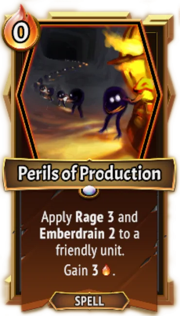 Perils of Production — the card as it appears in Monster Train 2