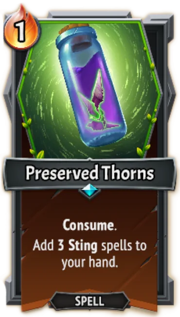 Preserved Thorns — the card as it appears in Monster Train 2