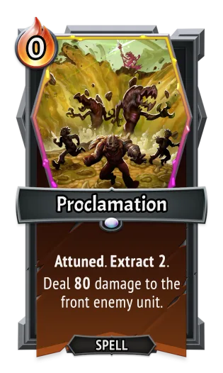 Proclamation — the card as it appears in Monster Train 2