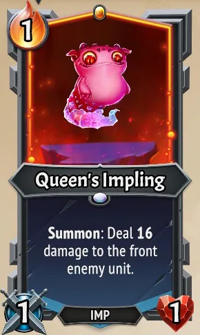 Queen's Impling — the card as it appears in Monster Train 2