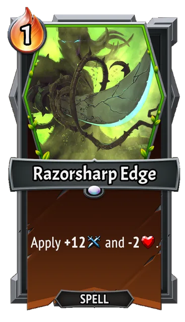 Razorsharp Edge — the card as it appears in Monster Train 2