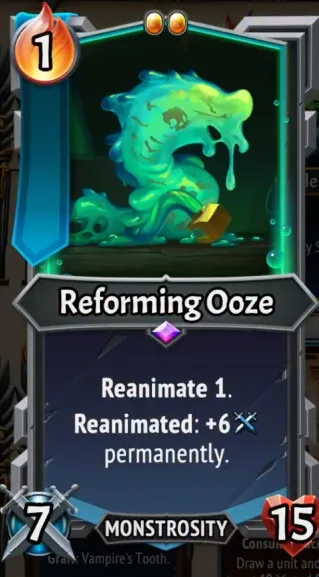 Reforming Ooze — the card as it appears in Monster Train 2
