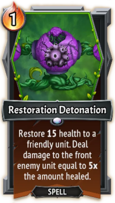 Restoration Detonation — the card as it appears in Monster Train 2