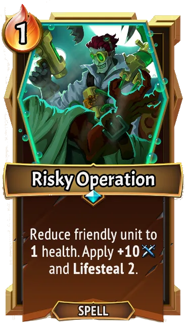 Risky Operation — the card as it appears in Monster Train 2