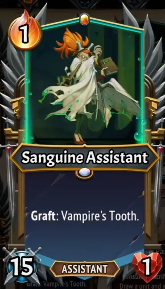 Sanguine Assistant — the card as it appears in Monster Train 2