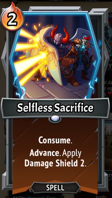 Selfless Sacrifice — the card as it appears in Monster Train 2