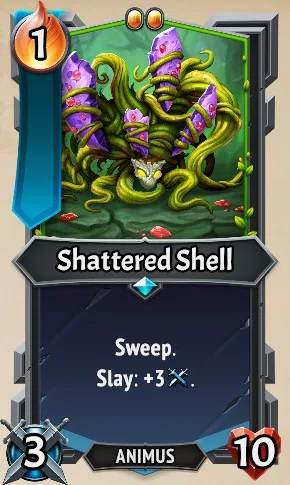 Shattered Shell — the card as it appears in Monster Train 2